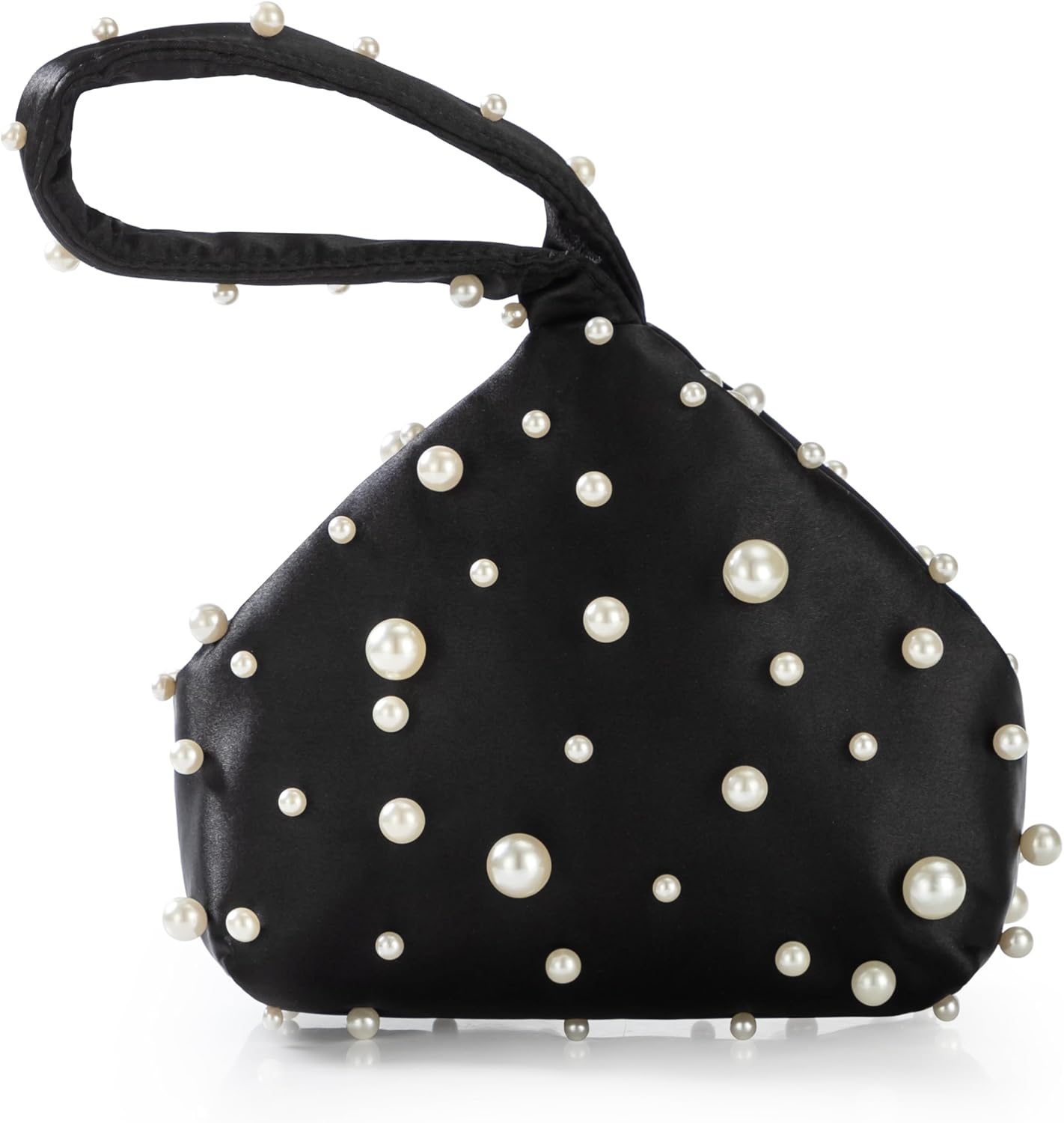 BABEYOND Clutch Purses for Women – Satin Evening Bag Triangle Purse Pearl Handbag for Wedding Prom Party