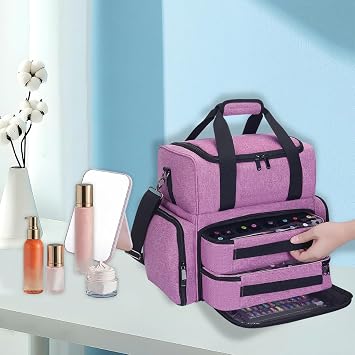 Large Makeup Bag with 2 Removable Case,Purple