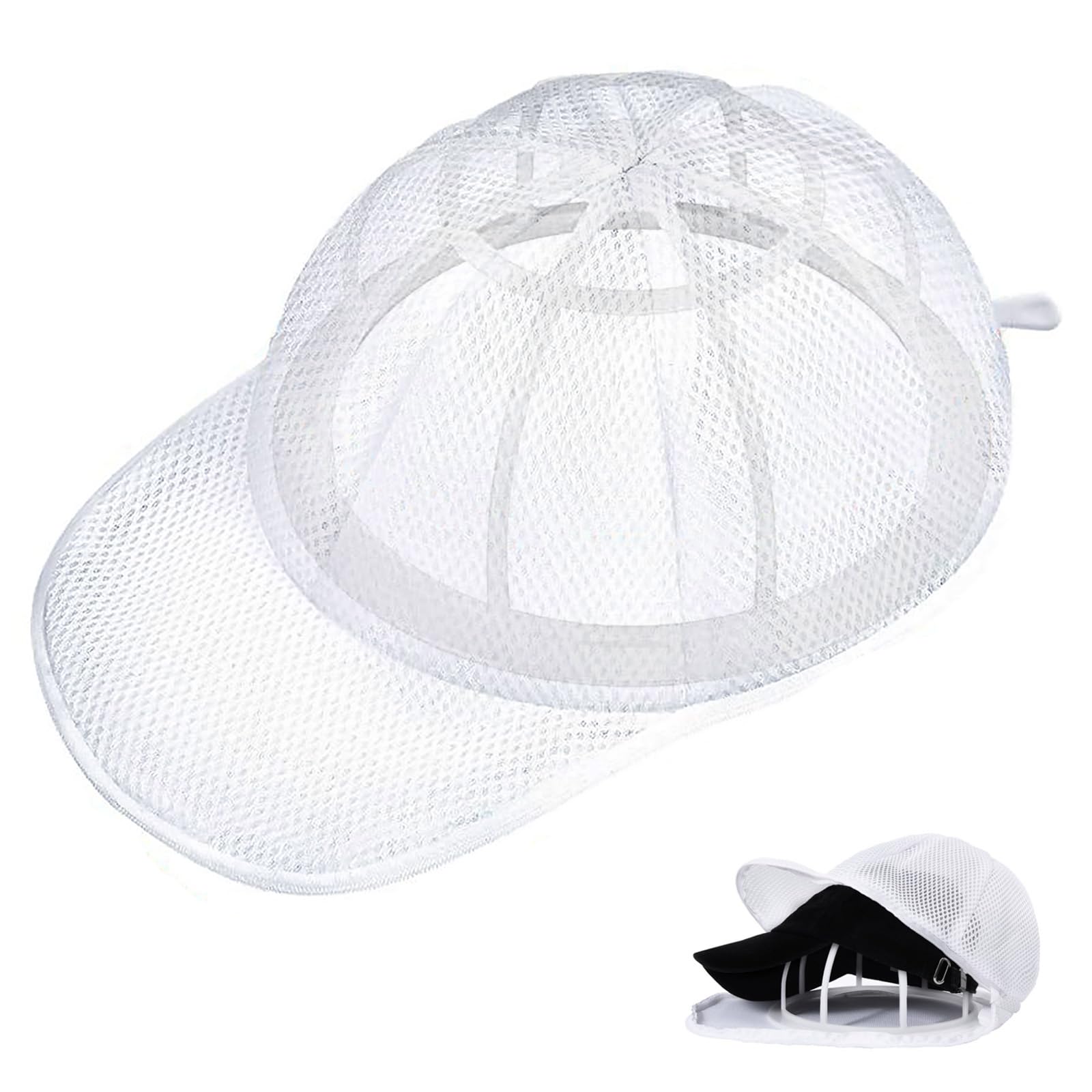 Panier à Linge Pour Casquettes 2 Pièces - Garde La Forme Des Chapeaux Au Lavage - Compatible Machine à Laver Et Sèche-linge - 3