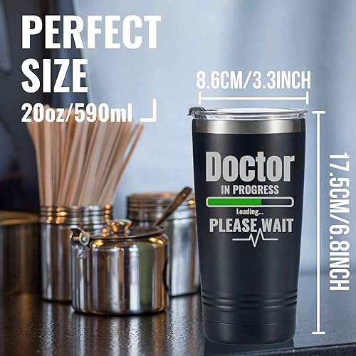 Miniatura 5 de Doctor in Progress Regalos para estudiantes de la escuela de medicina, regalos de graduación y cumpleaños, taza de viaje aislada de acero inoxidable