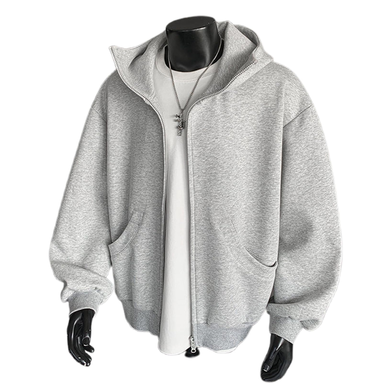 Herren Hoodies & Sweatshirts Leichter, bequemer Kapuzenpullover mit Reißverschluss, lässige, locker sitzende Pulloverjacke für den Alltag Outdoor-Aktivitäten
