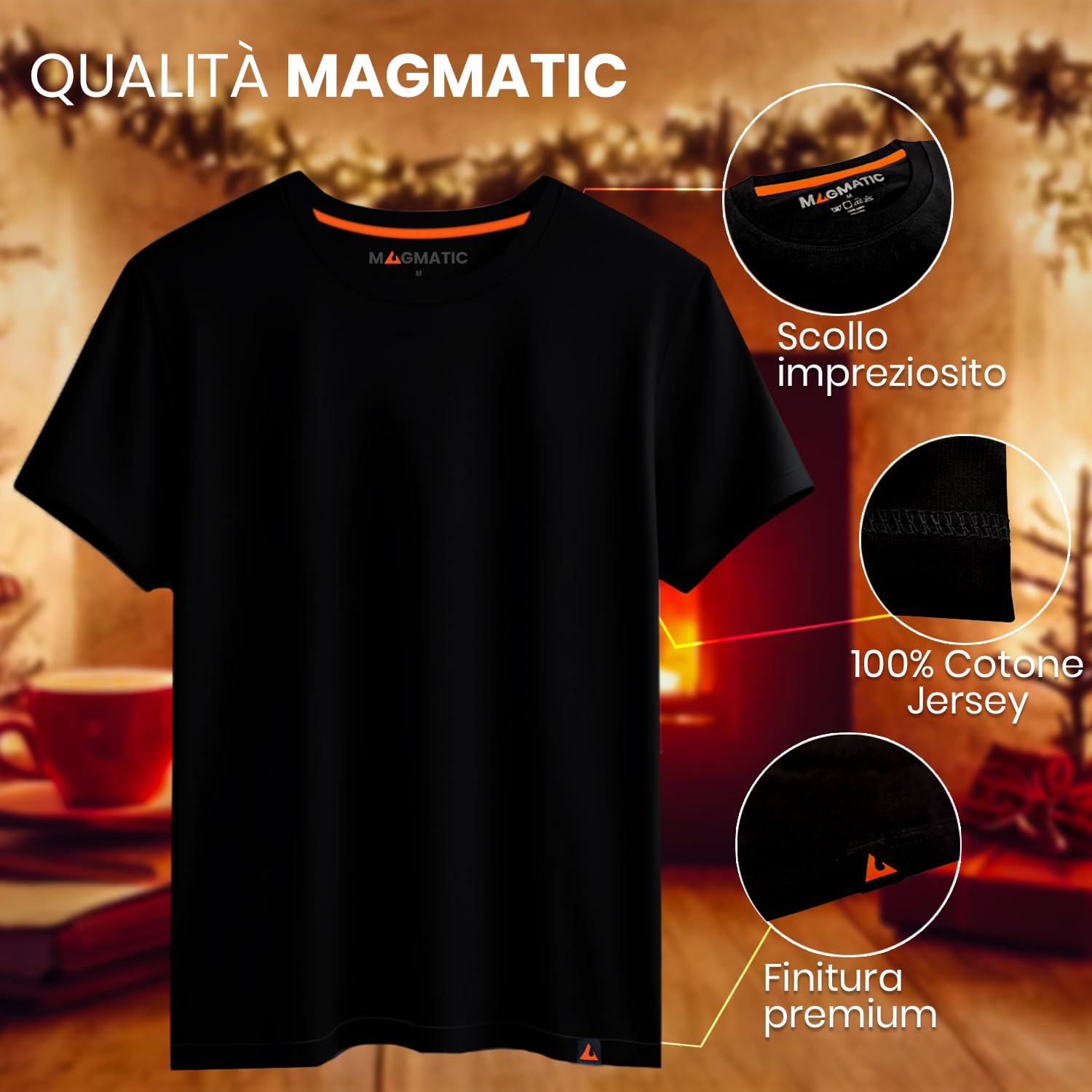 Magmatic - Maglietta Casco Audio Scheletro, per Uomo Unisex Bambino, Collezione Oh My Skull T Shirt Nera Premium 100% Cotone, Teschio, Testa di Morto, Regalo Rock, Biker, Punk Fan di Teschi