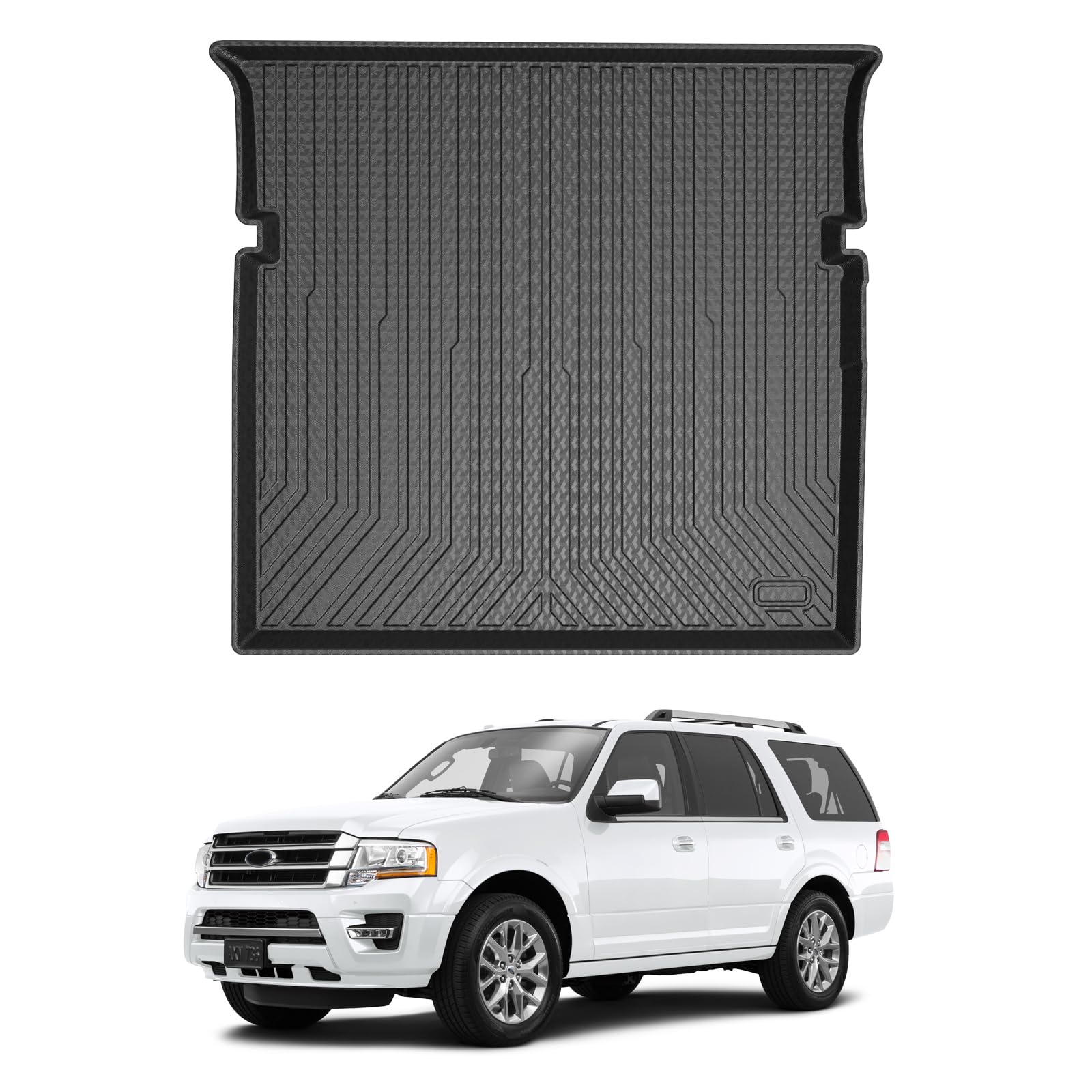 Mixsuper Custom Fit for Cargo Liner 2003-2017 Ford Expedition/Lincoln Navigator (No EL or L Models) Behind The 2nd Row Seats All Weather Rear Cargo Trunk Floor Mat