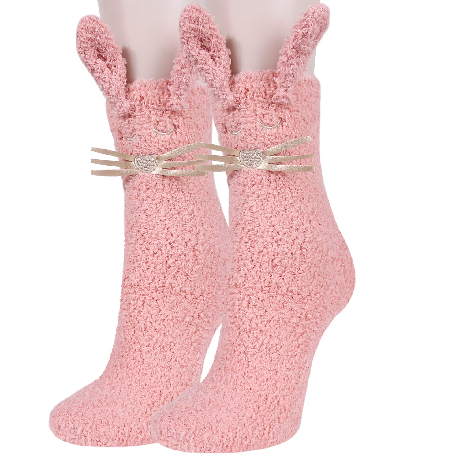 Benefeet SoxWomen Cute Fuzzy Slipper Socks Girls Winter Warm Fleece Cozy Fluffy Soft 3D Cartoon Socks Novelty Funny