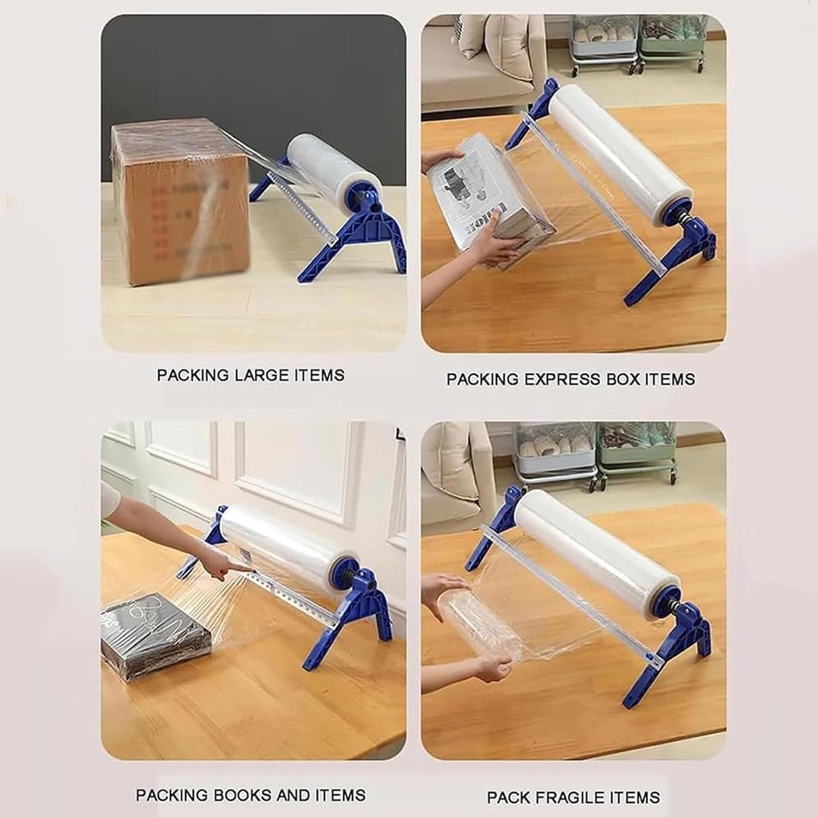 Dispensador Manual De Film Estirable De 30 Cm/50 Cm, Máquina De Sobremesa Con Ajuste De Tensión Y Cortador, Ideal Para Envolver Palets En Envíos Y Mudanzas.,B