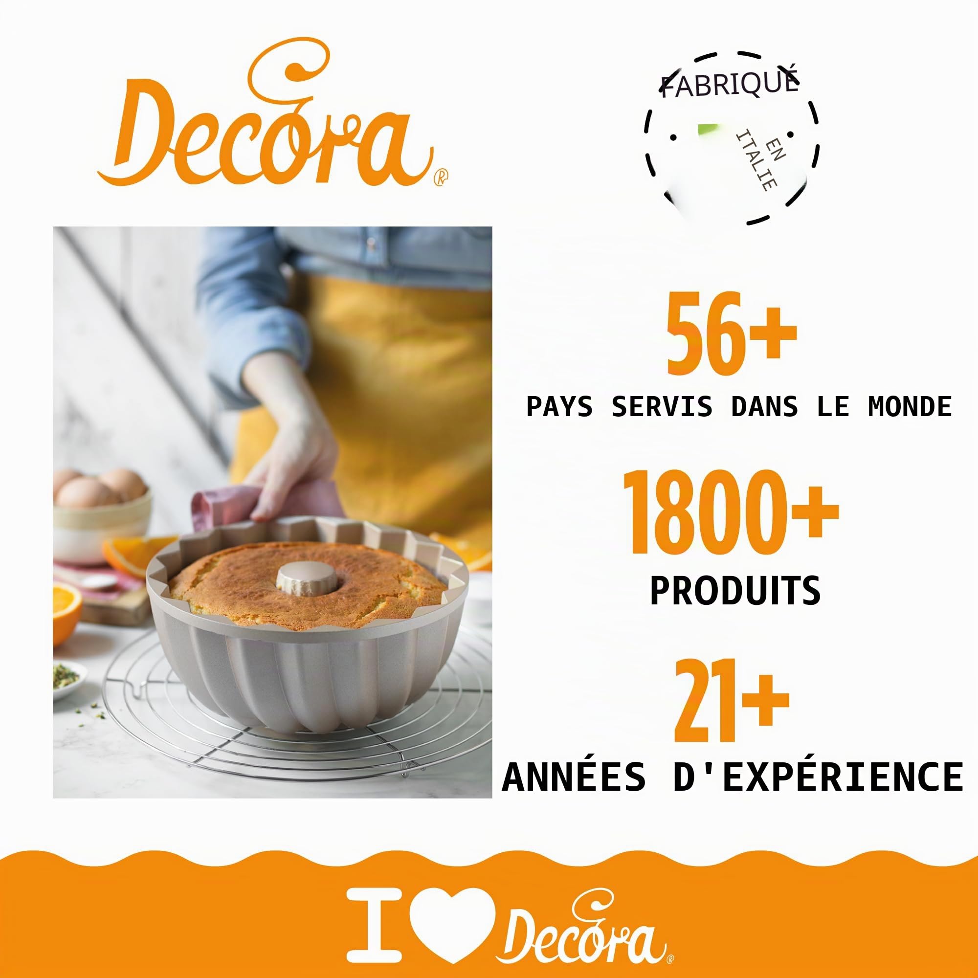 Decora 0080114 MOULE A GATEAU Ø 24 X 10 H CM CAROL EN ALUMINIUM MOULE SOUS PRESSION, Or