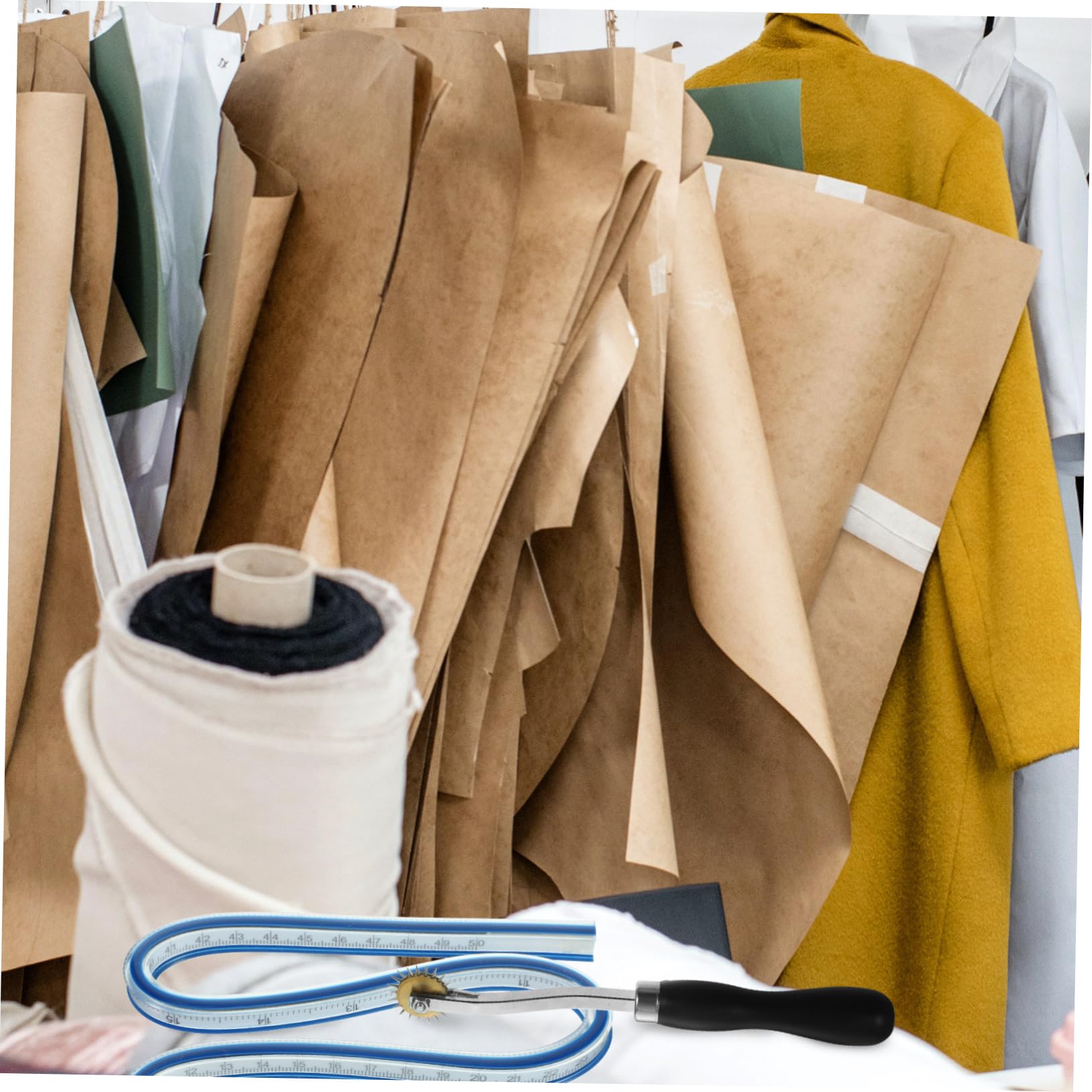 Set di Righelli da Cucito 14 Pezzi per Taglio e Modellistica | Pvc, Legno e Acciaio Inossidabile, per Principianti e Esperti del Cucito, Strumenti per Modelli