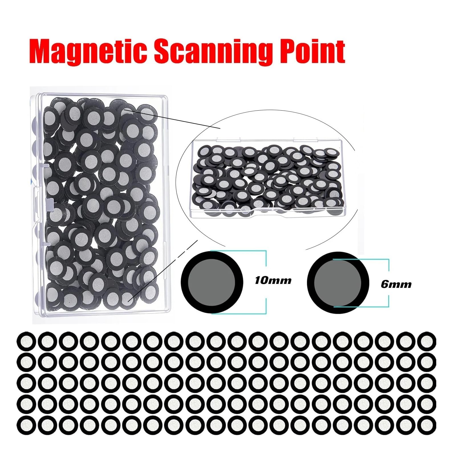 Magnetyczny punkt śledzący 3D Odbicie rozproszone Marker referencyjny 6,0 mm Wewnętrzny 10 mm Zewnętrzny cel pozycjonowania(500pcs)