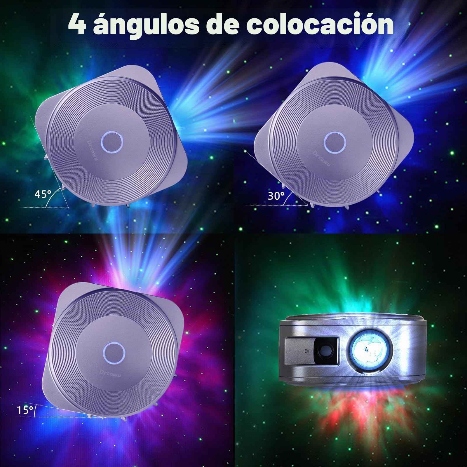 Lampara Proyector Estrellas Alexa, LED Alexa Proyector Estrellas, Proyector de Estrellas Luz Nocturna Infantil, Control App/Remote/Voz/Wifi, RG Dimming/temporizador, Adecuado para Niños/Adultos