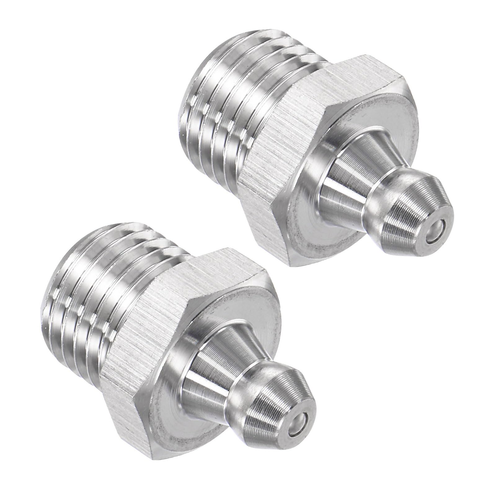 CoCud 2er-Set M8x1,25 Edelstahl-Schmiernippel, Gerade, Rostfrei & öldicht – Für Maschinen & Co.
