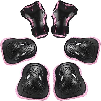 Kids Protector Knee Elbow Wrist Sports Protector Protective Pad 6 Piece Set for 3-8 Years Old Protective Gear Knee Pads Elbow Pads Safety Protective Gear Bicycle Skateboard Unicycle Sports Protector