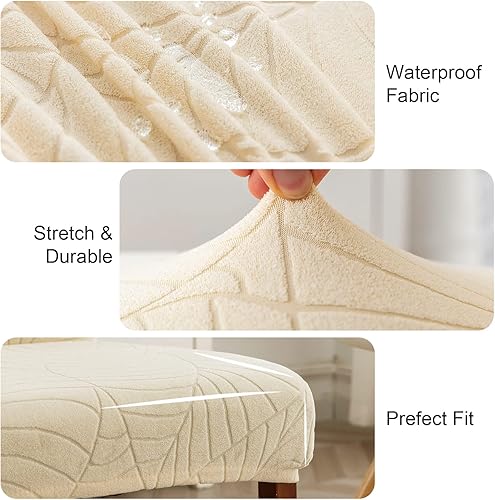 Miniatura 3 de Genina - Juego de 6 fundas impermeables para sillas de comedor, fundas extraíbles, fundas protectoras para sillas tipo Parson para cocina (hojas,