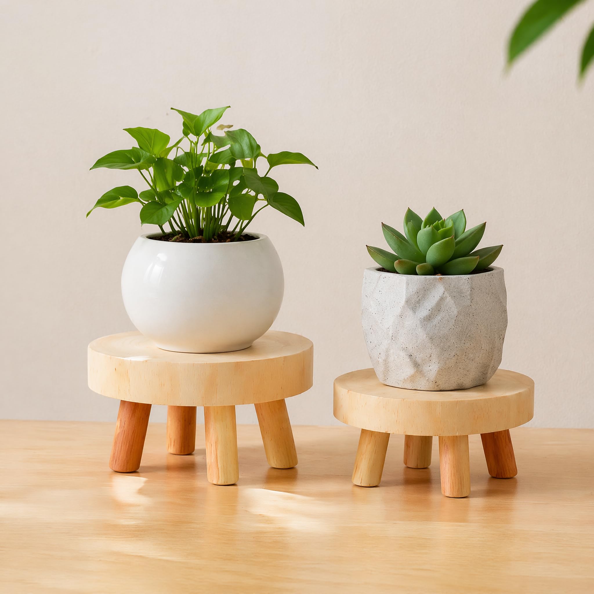 Amazon.com: TOPZEA Set of 2 Mini Wooden Stool Display Stand, Short