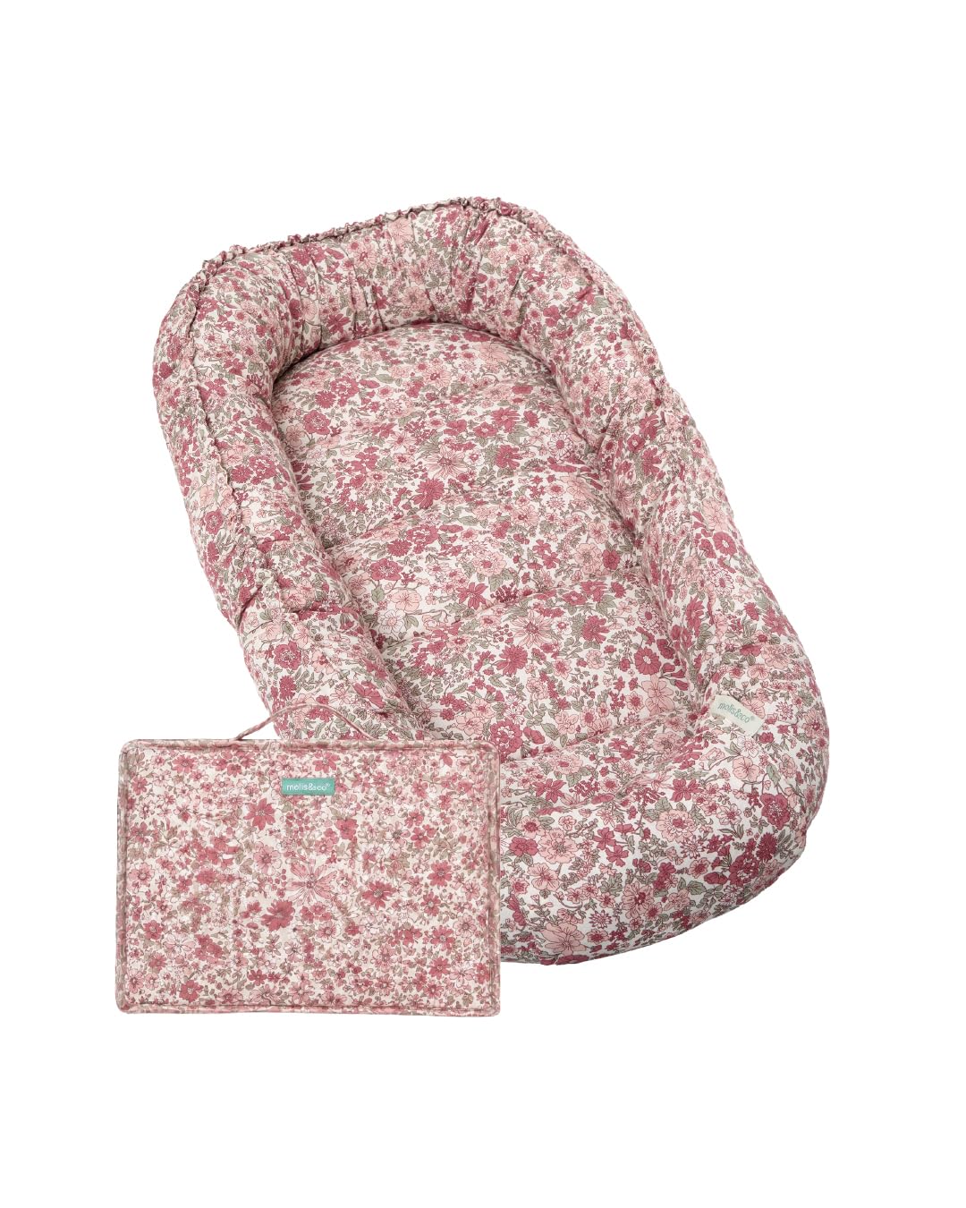 molis&co - Baby Nest Pod for Newborn - Baby Sleep Pod Soft Breathable 100% Cotton (Oeko-TEX) - Travel & Baby Essential Gift for Newborn - Sleepyhead Baby (Winter Commelina)