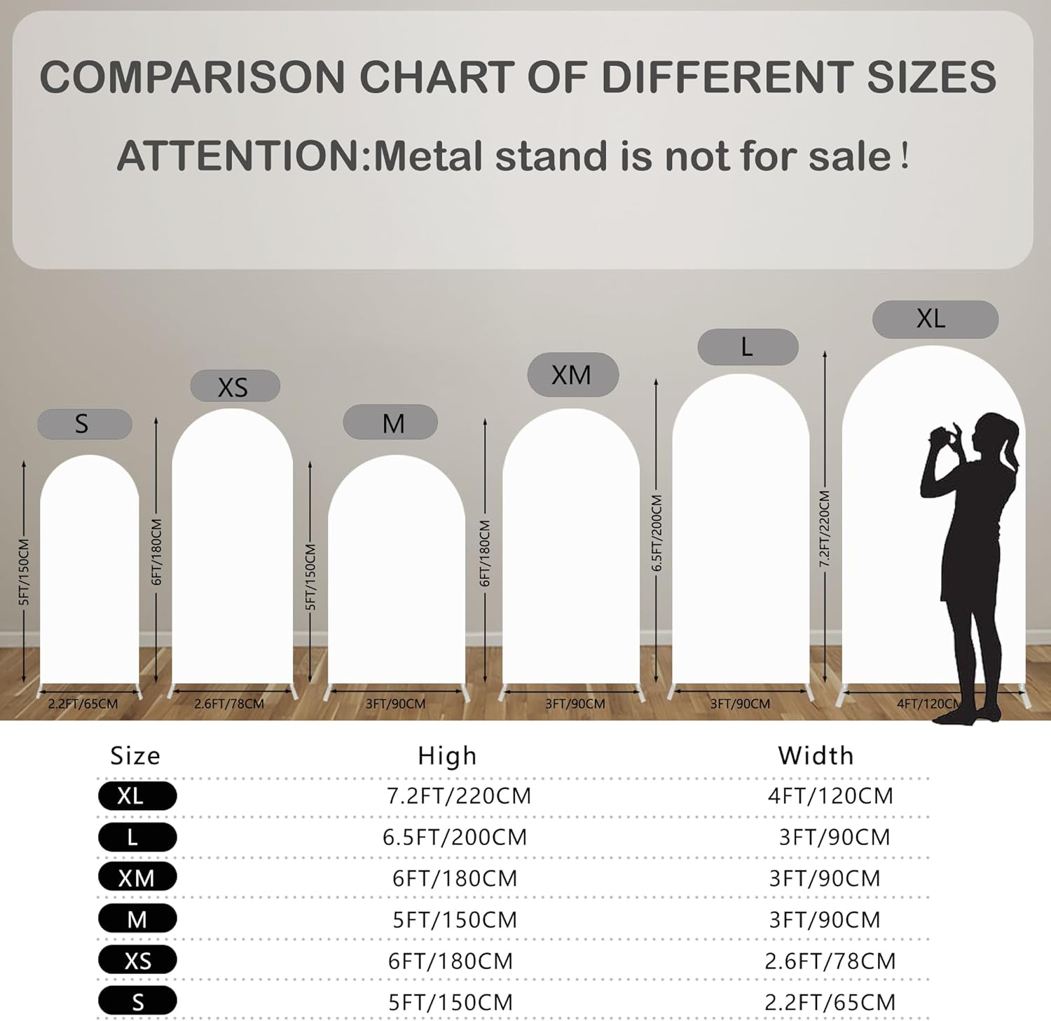 Arch Backdrop 7ft Height Ripple Pattern Arch Stand Covers Stretchy Spandex Fabric Pure Color Background for Birthday Baby Shower Party Decoration