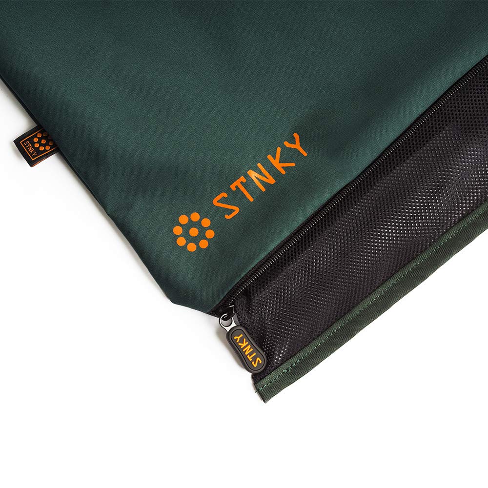 STNKY Bag Pro - Sacchi portabiancheria con zip, manici e borsa interna in rete per viaggi, yoga, sanità, palestra, lavanderia (standard, verde foresta)