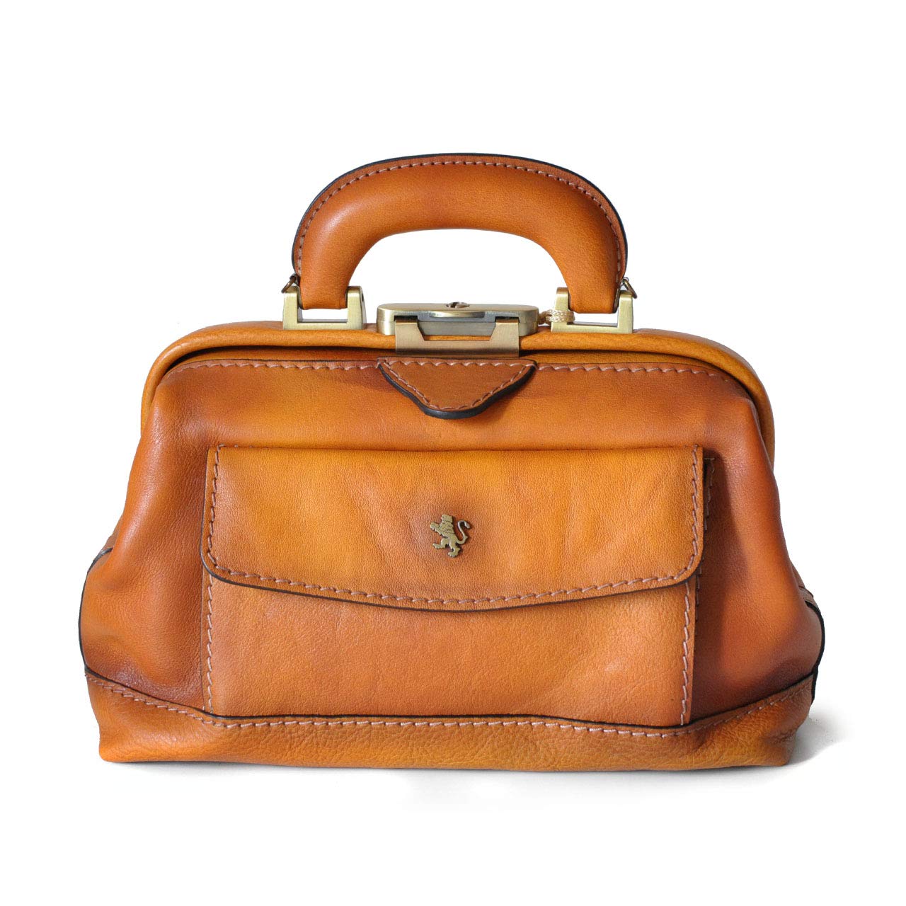 Pratesi Leather Bag Doctor lady bag 562/P in cow leather - Bruce Cognac Made in Italy