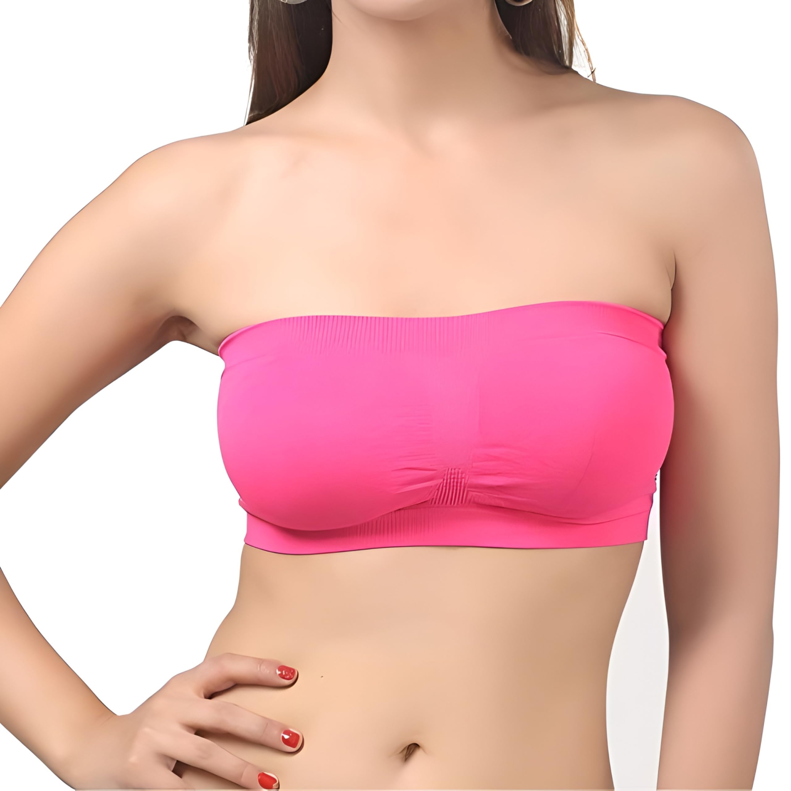 vn choice Women’s Non-Padded Non-Wired Seamless Tube Bra for Running, Gym, Fitness, Athletics, Exercise Comfort Sportswear-picture-49