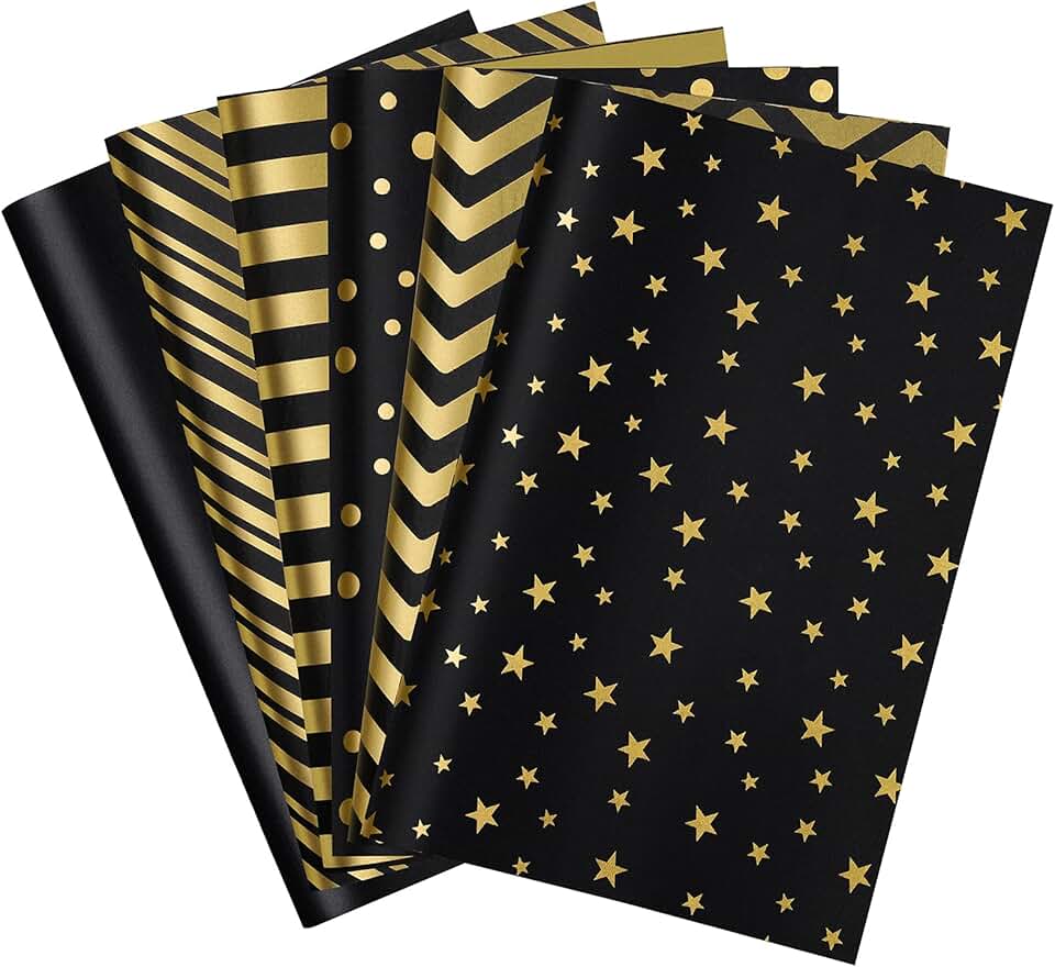 black and gold tissue paper