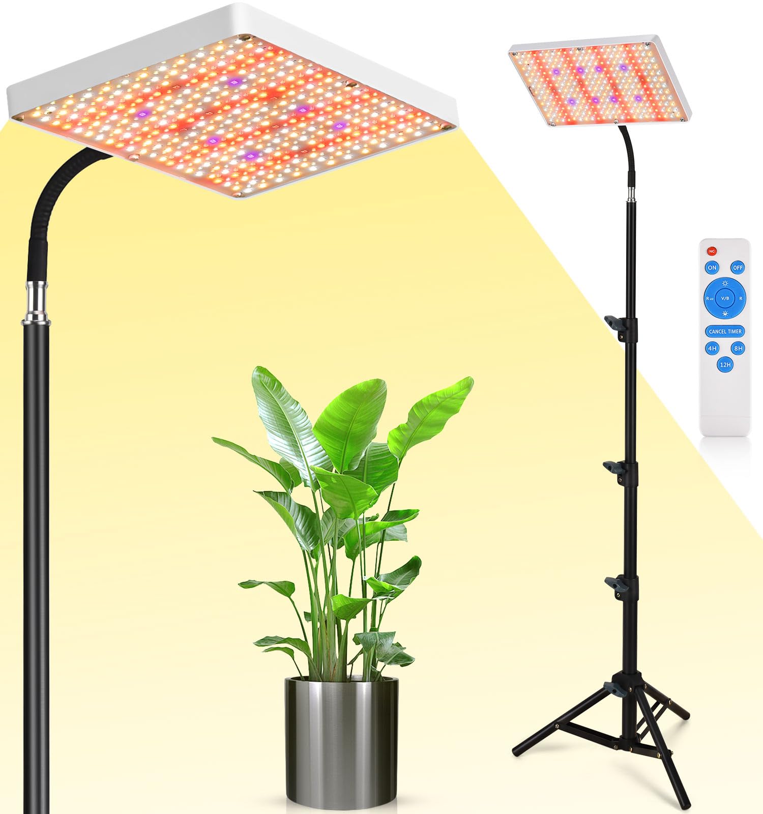 DragonLight Upgraded LED Grow Lights with Stand, Full Spectrum Grow Lamp Dimmable with Remote Control for Greenhouse and Indoor Plant Veg and Flower Growing