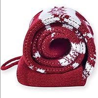 Vista 8 de Medias de Navidad de punto de estilo nórdico extra largas de 26 pulgadas en borgoñablanco para rellenos y decoración de repisas, paredes y escaleras