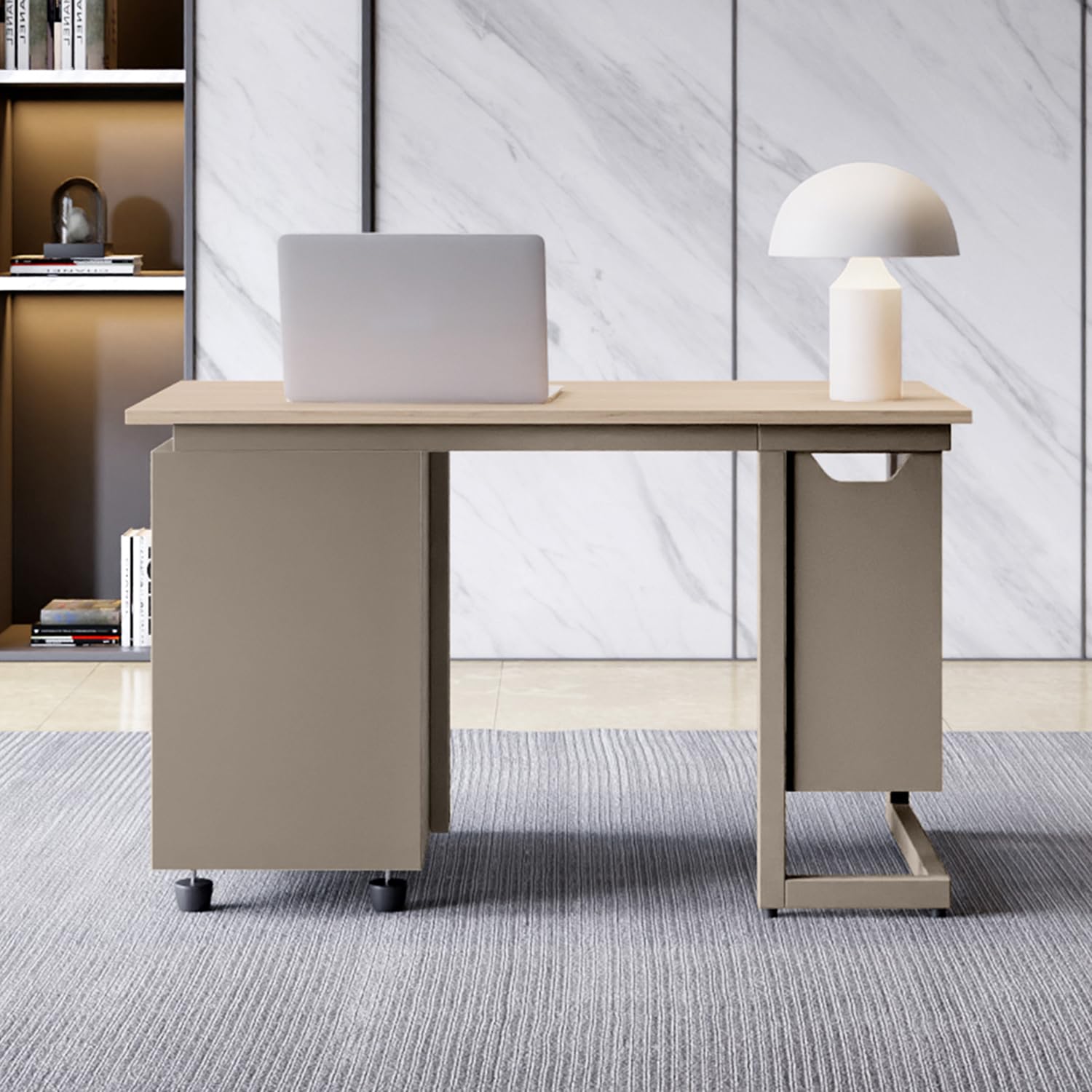 Interio by Godrej Enterprise Without CPU Hanger Office Desk 1200 W Siam Teak, Sepia Brown, Metal Understructure, Wooden Top-image-32