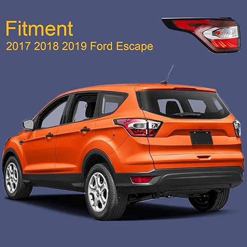 Miniatura 8 de Luz trasera trasera para Ford Escape Kuga 2017 2018 2019 17 18 19 lámpara de freno lado izquierdo (borde negro - L)