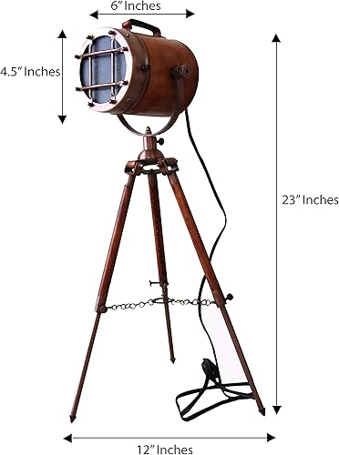 Miniatura 6 de collectiblesBuy Lámpara de pie baja vintage marina modelo de estudio antiguo reflector con trípode