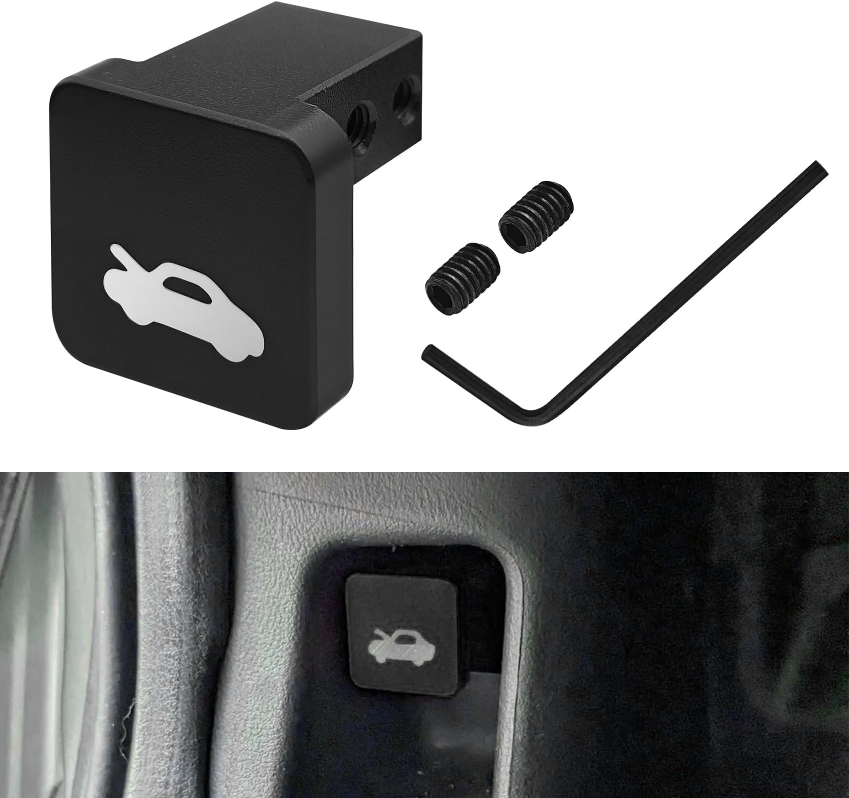 Hood Release Latch Handle Repair Kit, Hood Release Handle Replacement, Heavy Duty Billet Aluminum Cable Repair Kit, Car Accessories for Honda Civic 1996-2011, Element 2003-2011 (Black)