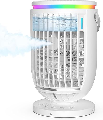 Aire acondicionado portátil para oficina de habitación, ventilador de aire acondicionado portátil AI con función de rotación de 120, mini aire