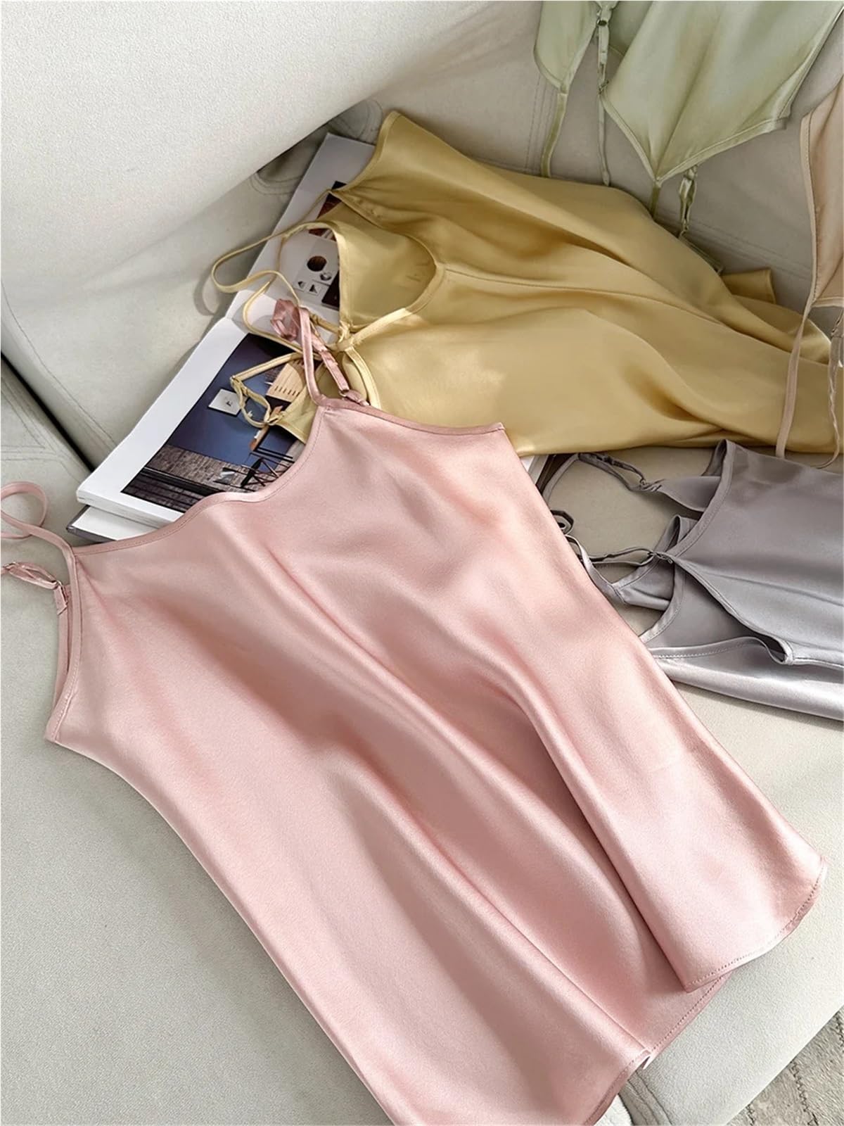 Camisolas de Seda auténtica for Mujer, Camisetas Lisas y cómodas, Camisetas básicas de Primavera y Verano. para Uso Diario, Viajes