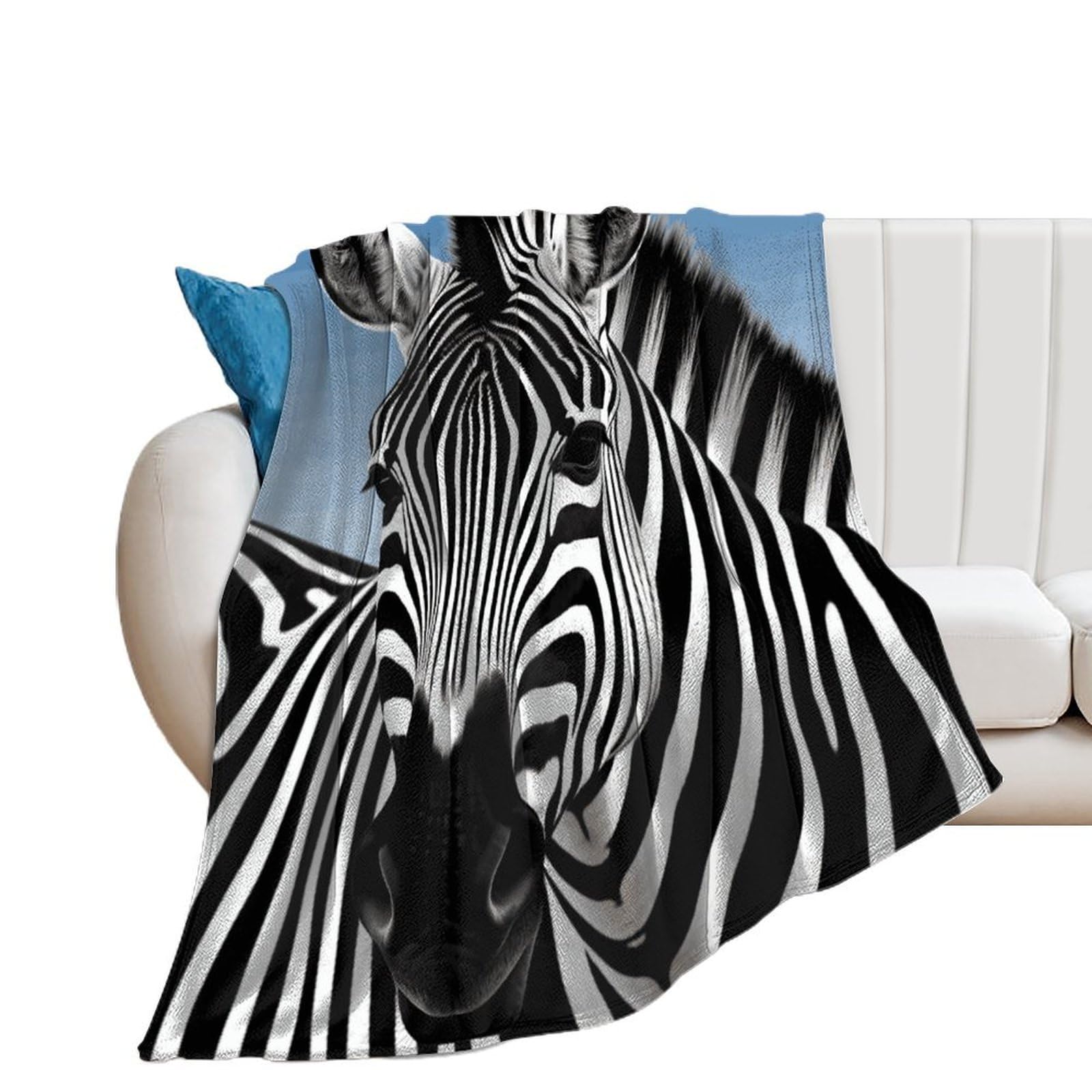 Zebra Throw Blanket for Couch Soft Cozy Flannel Bed Blanket Fuzzy Decorative Blanket Warm Lightweight Throw Blanket All-Season Home Decor Gift for Home Office Sofa 50"*60"（130 * 150cm）