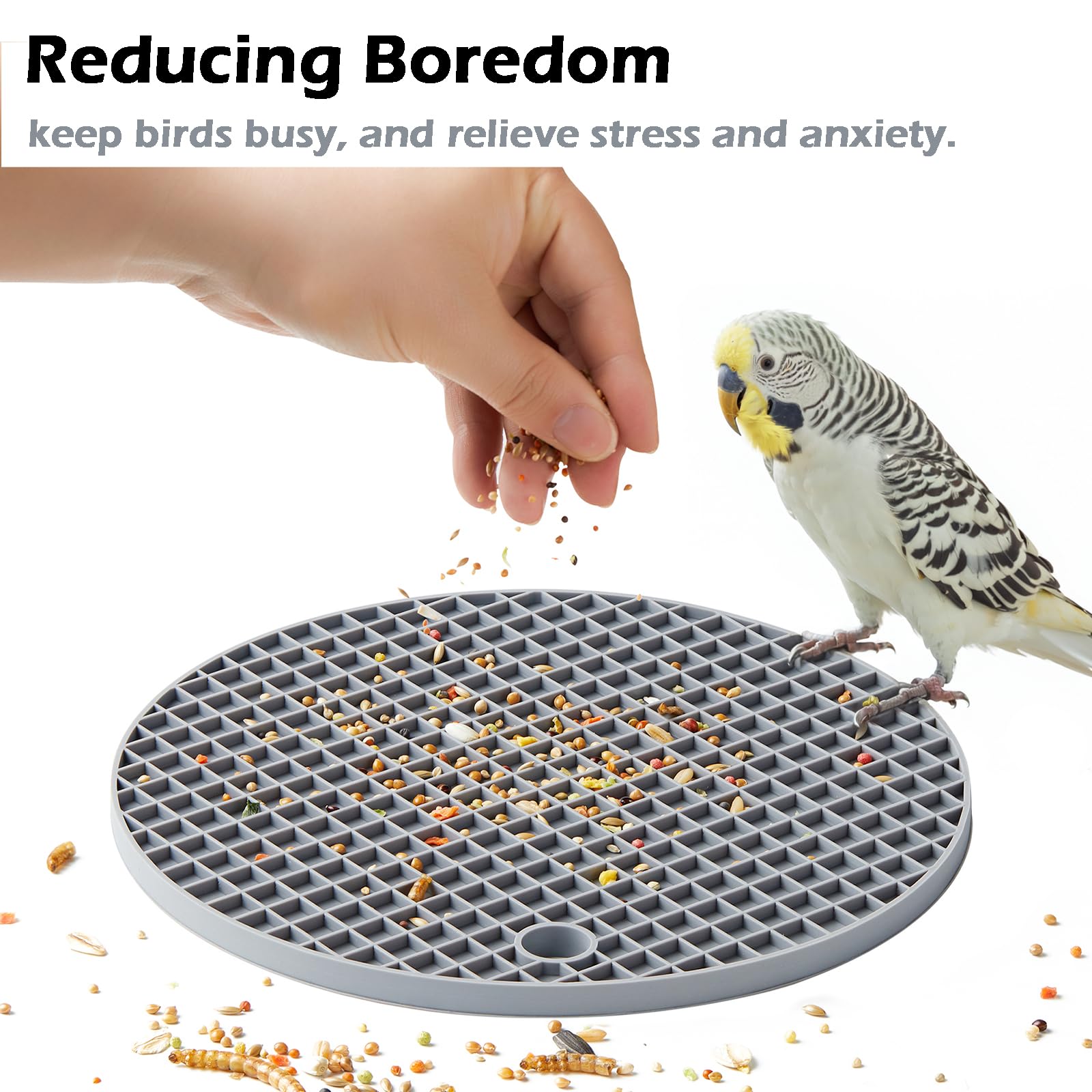 2Pcs Bird Foraging Toys Puzzle, Bird Slow Feeder Mats, Interactive Parrot Foraging Toys to Increase Feeding Time - Image 3