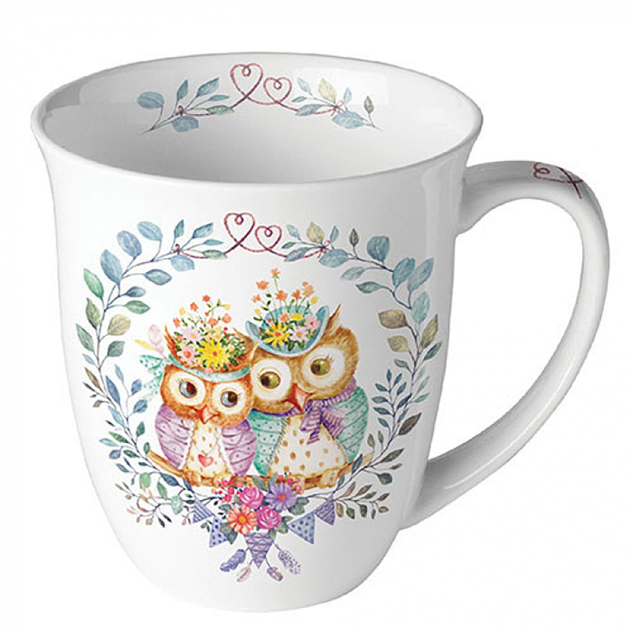 Henkeltasse Mit Eulenmotiv – Keramik, 360 Ml, Spülmaschinengeeignet