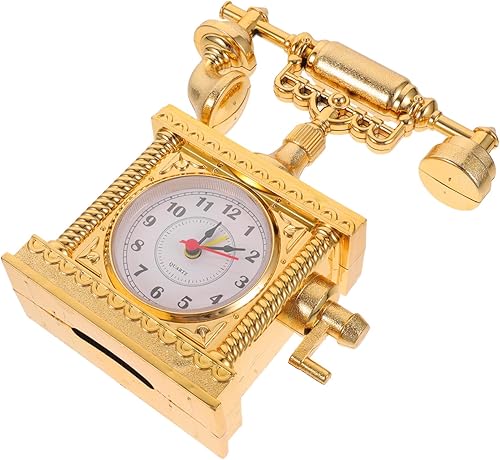 Reloj de teléfono retro vintage estilo ornamento decoración de escritorio antiguo modelo de teléfono acabado decoración del hogar para accesorios de