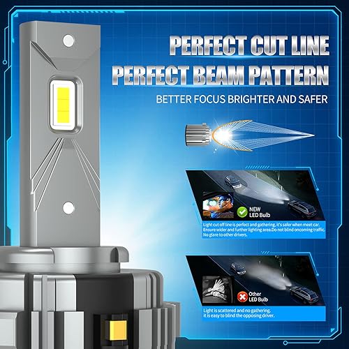 Miniatura 3 de Bombillas LED H7 con adaptador de retención, 100 W, alta potencia, 6000 K, blanco frío, 20000 lm, H7, bombillas LED para faros delanteros Canbus