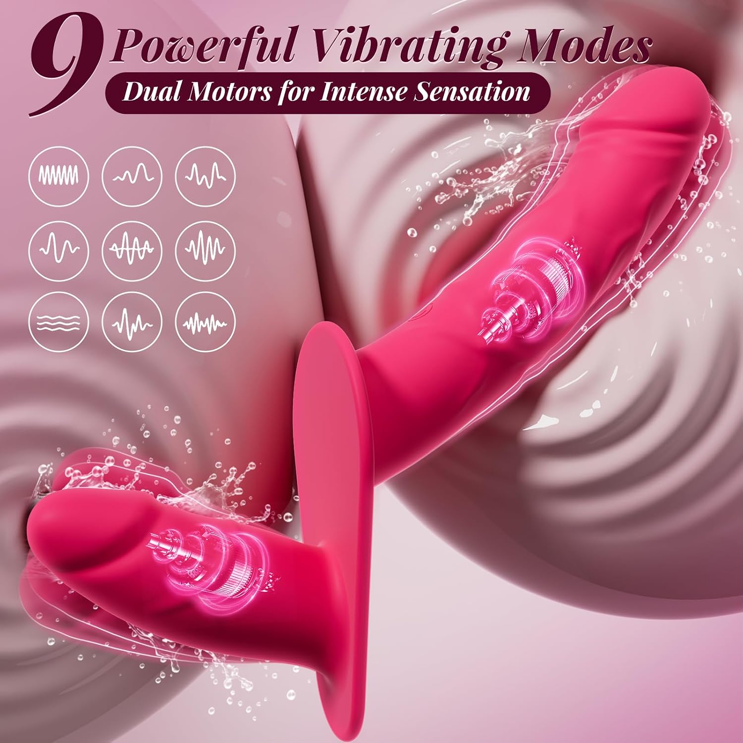 Strap On Dildo Women Sex Toys - Vibrating Double Dildo with Harness, APP Remote Controlled Wearable Strapon Vibrator Lesbian Sex Toys for Couples, Silicone G-Spot Stimulator Pegging Kit