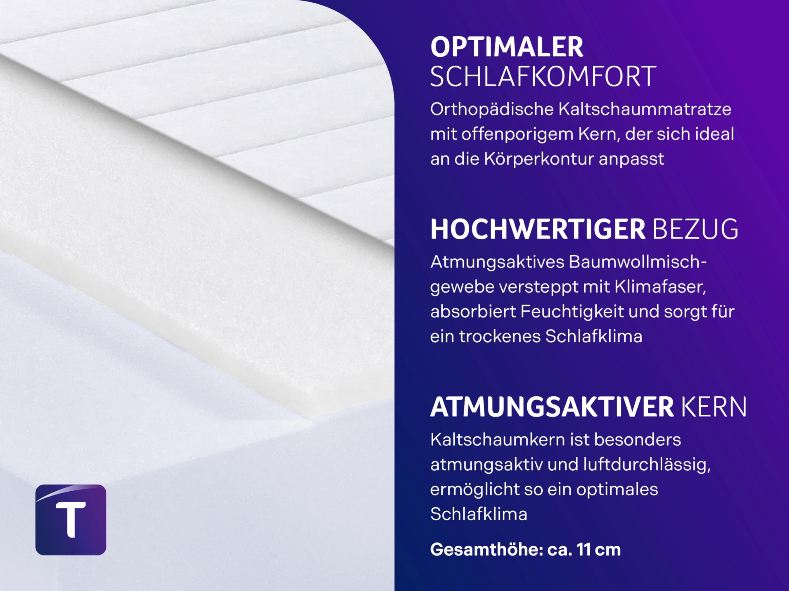 Traumnacht Easy Comfort Kaltschaummatratze 90x190 cm – Bild 3