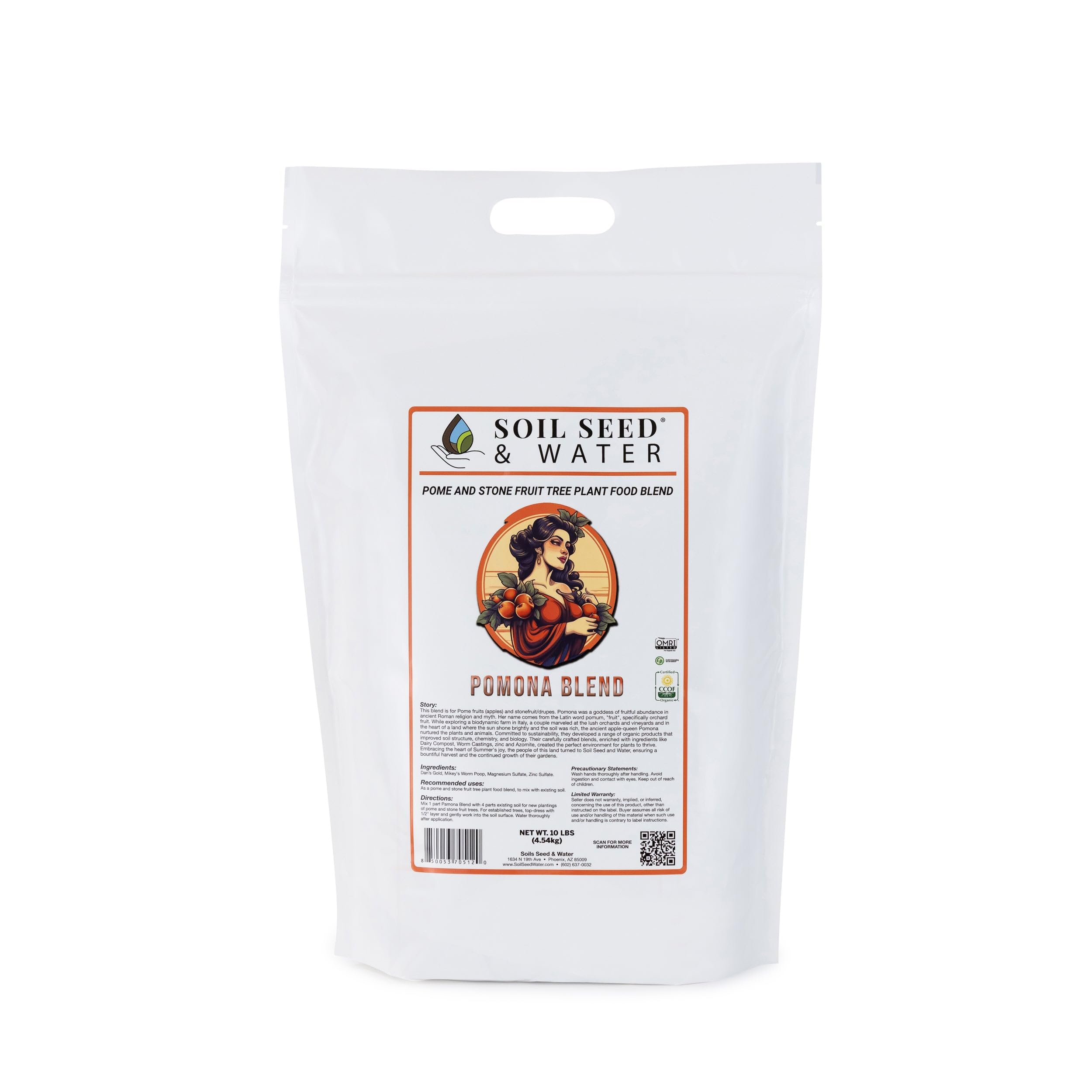 Pomona Blend Organic Fertilizer – Soil Amendment for Pome & Stone Fruit Trees (Apple, Peach, Plum, Apricot) - OMRI Listed Organic Fertilizer