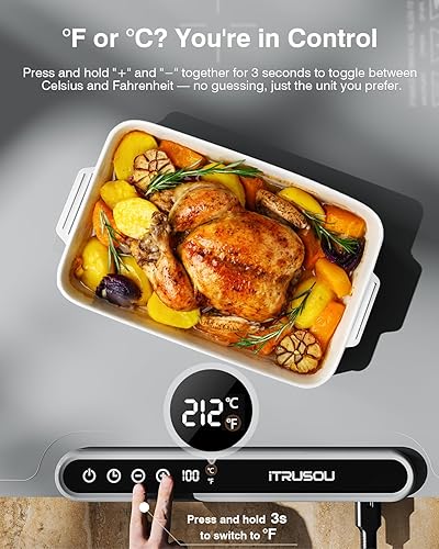 Miniatura 4 de Tapete de calentamiento eléctrico para alimentos, con temporizador de 1 a 99 horas, 7 ajustes de temperatura, calefacción patentada de superficie