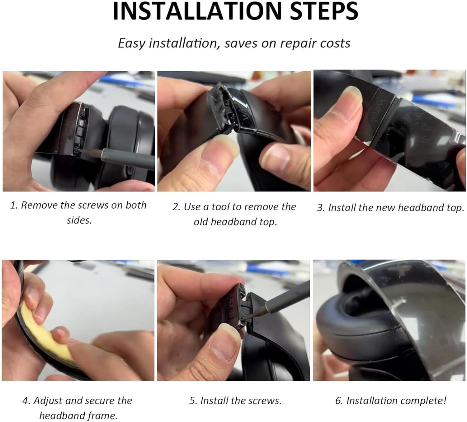 2 Sets Studio Pro Headband Replacement Parts & Replacement Hinge Compatible with Beats Studio Pro and Studio 3 Headphones, Studio Pro Replacement Headband Metal Repair Parts (Navy)