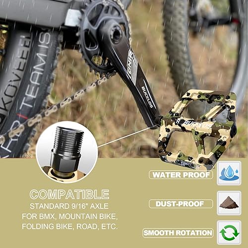 Miniatura 10 de BUCKLOS Mountain Bike Pedals MTB Pedals Flat, Adult Bicycle Road Bike Large Platform Nylon Non-Slip Pedal for Gravel BikeHybrid Bike 916"