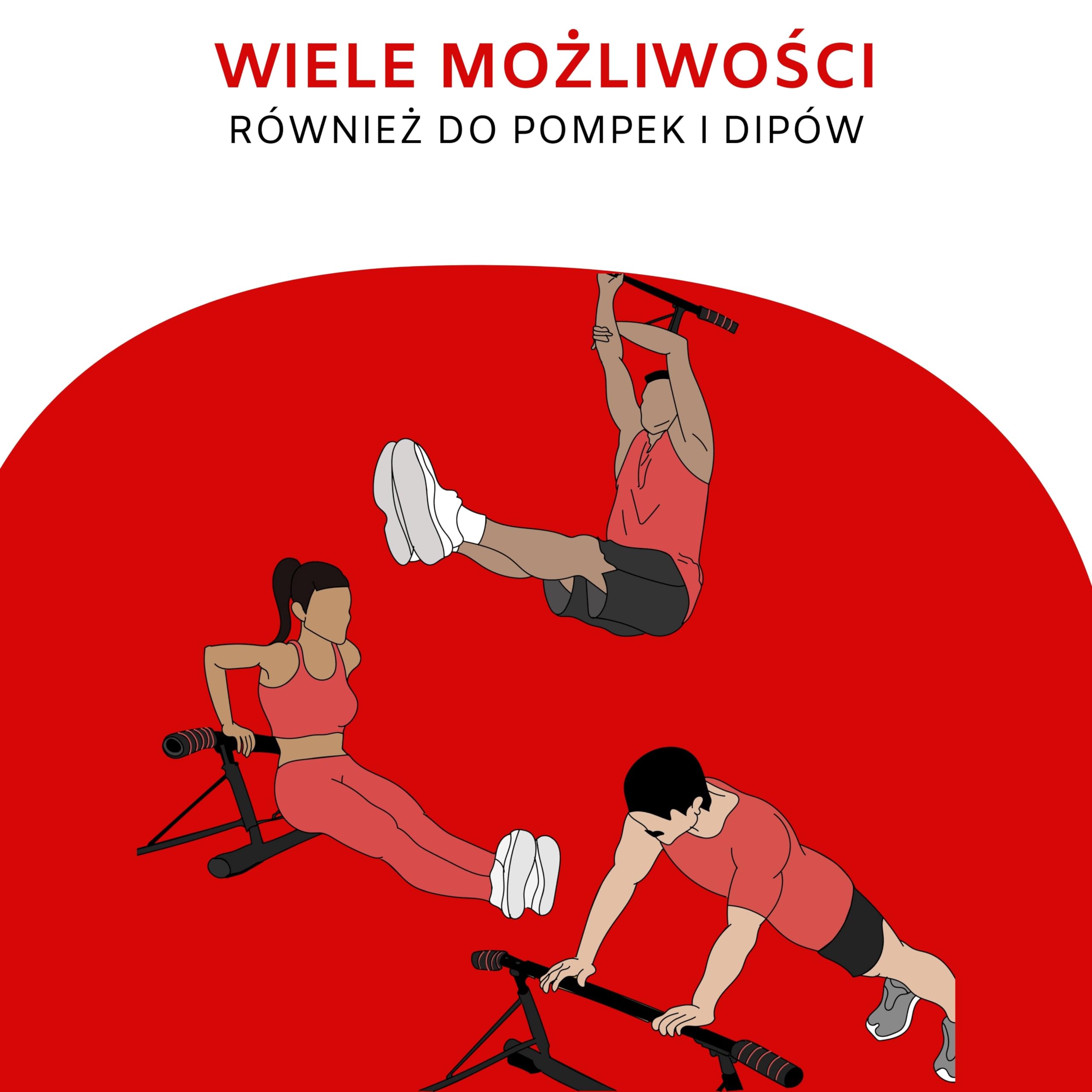 riijk Drążek do podciągania 3 w 1 Premium do drzwi i drążków do dipów i uchwytów do pompek + 20 cm wysokości do pełnego podciągania, stacji kulturystycznej i pull up, drążek do podciągania, rama drzwi