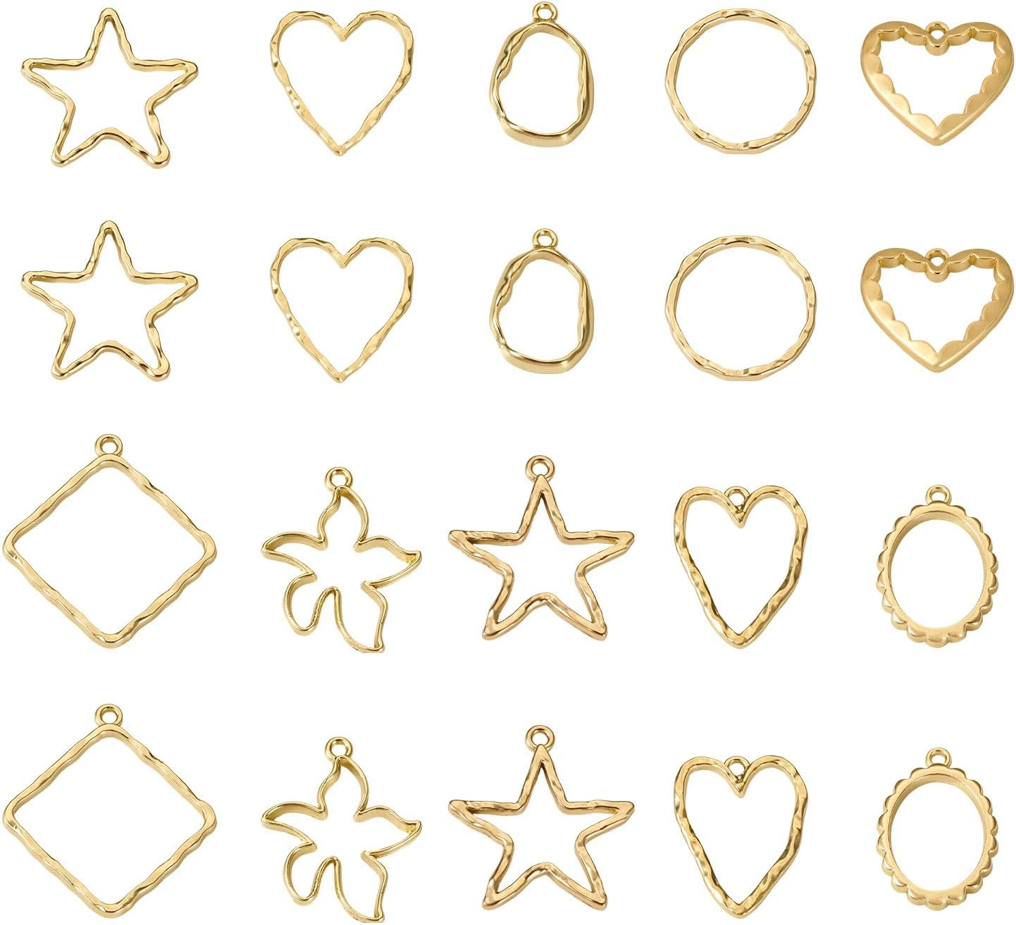 Alloy Geometric Open Back Bezel Frame Big Pendants Bezel Blank Trays Open Back Frame Pendants for DIY Crafts Resin Jewelry Making - Image 5