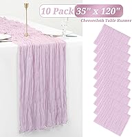 Vista 346 de Showgeous 10 Pack Baby Pink Cheesecloth Table Runner 10FT Long Semi-Sheer Gauze Table Runner Boho or Rustic Wedding Decor for Wedding Decor Arch