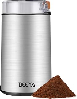 DEEYA Macinacaffè elettrico con lama a percussione in acciaio inox per chicchi di caffè, noci spezie, cereali