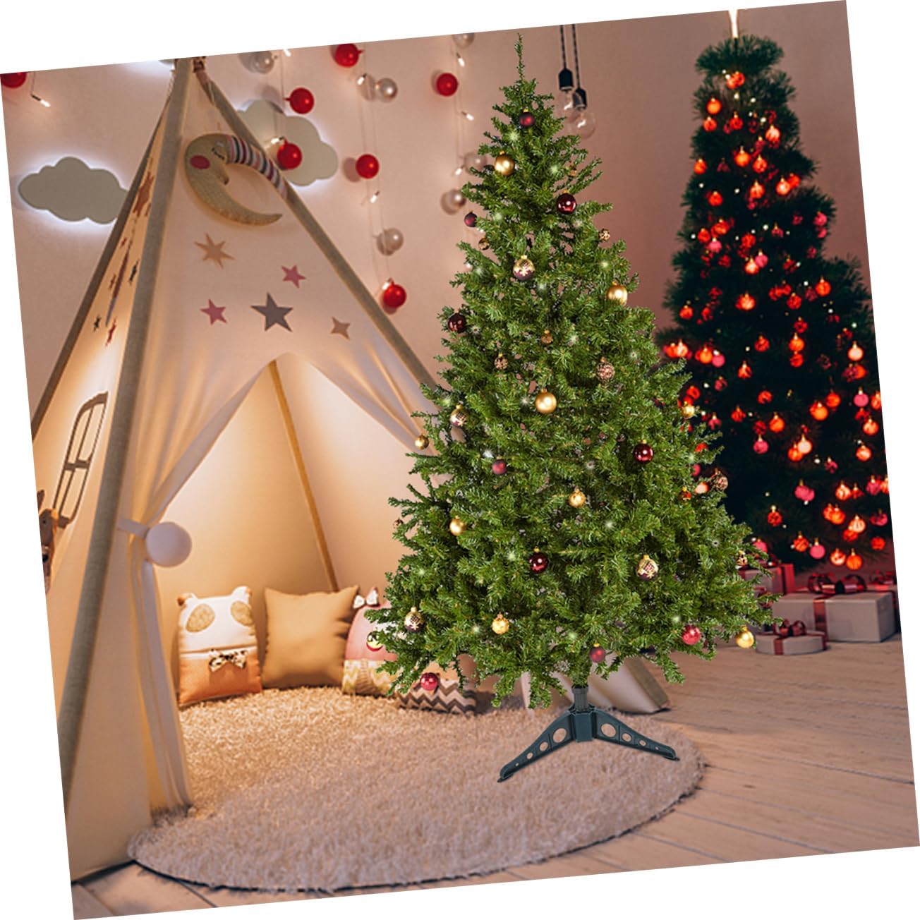 4pcs Christmas Tree Stand Bracket for Artificial Xmas Trees Easy Installation Support Essential Holiday Accessory