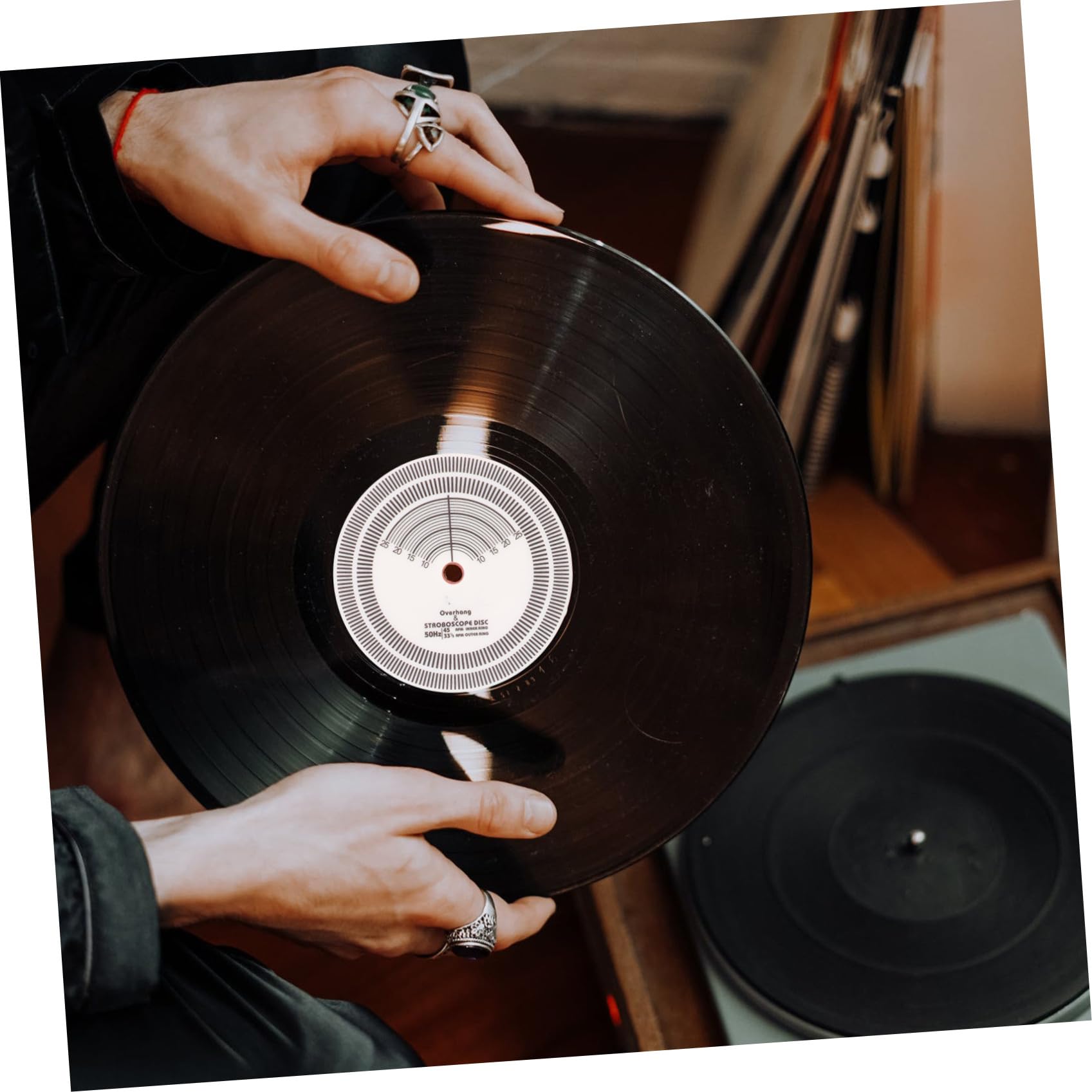 Gadpiparty Plattenspieler Stroboskopscheibe Vinyl Record Geschwindigkeitstester Kalibrierungslineal Für Schallplatten Plattenspieler Zubehör Acrylmaterial Schallplatten Kalibrierung Werkzeug