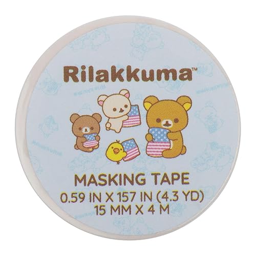 Rilakkuma San-X Original 20th Anniversary USA Tour Limited Washi Tape - Azul