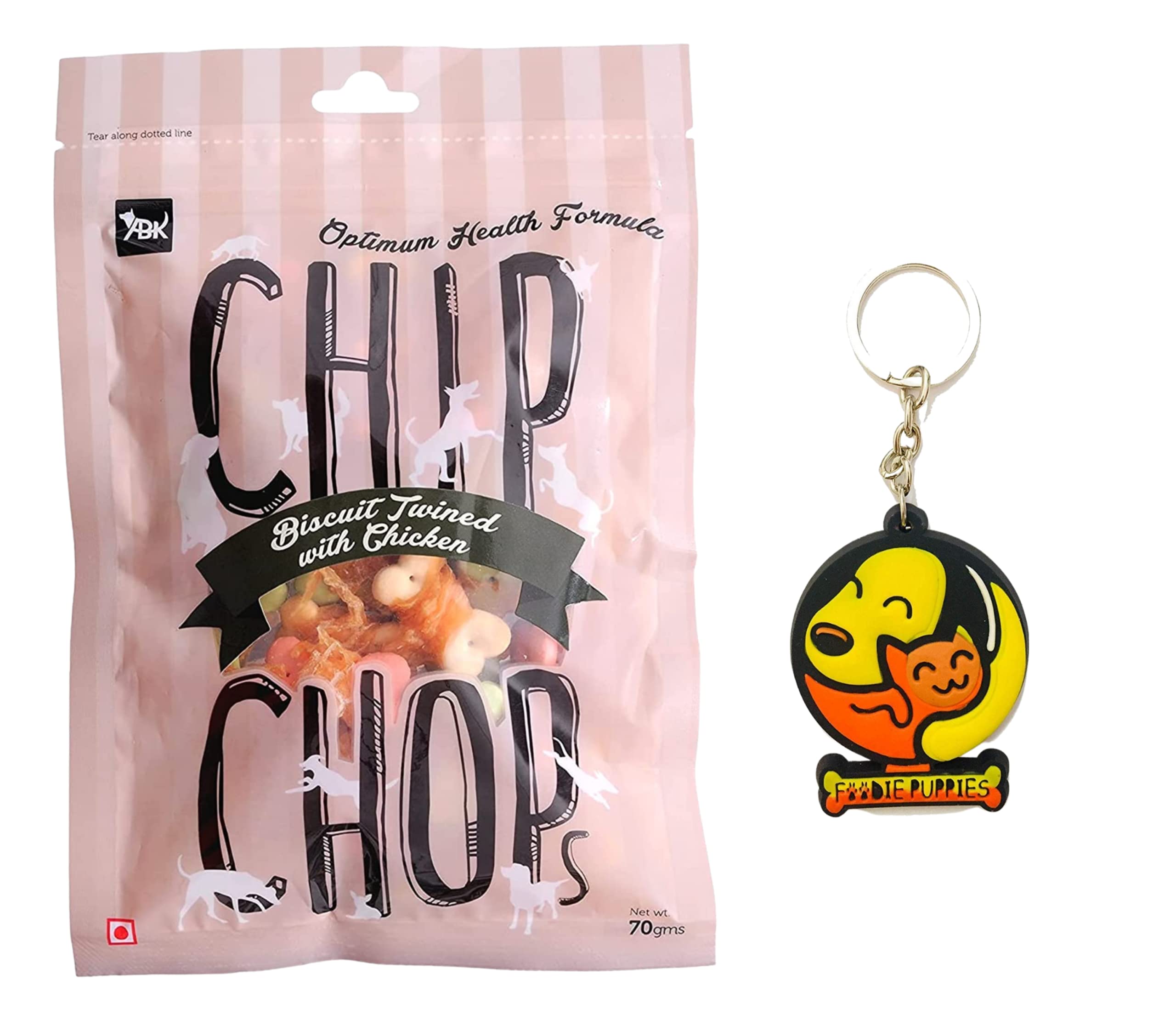 Chip Chops Treats for Dogs, 70gm (Biscuit Twined with Chicken) | (Pack of 1) Optimum Health Formula | Dog Treat - Sold by Foodie Puppies with Free Key Ring (B09DP5NBFW) Amazon Price History, Amazon Price Tracker
